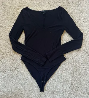 Forever 21 Ribbed V Neck Bodysuit thumbnail 1