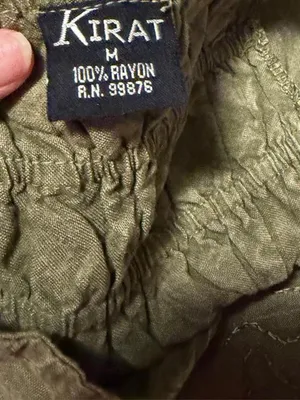Vintage Kirat Olive Green Embroidered Peasant Blouse with Bell Sleeves thumbnail 3