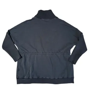 Varley Black Mock Neck‎ Cinched Waist Sweatshirt Ribbed Sleeves Small thumbnail 5