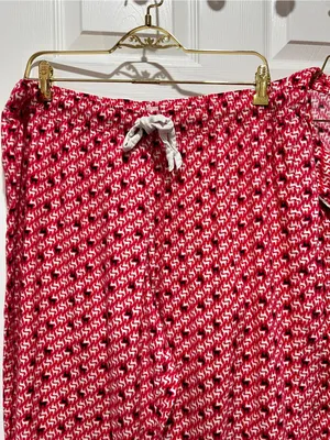 Victoria's Secret Flannel Reindeer Prints Pajama Set Size Large Red Black White thumbnail 6