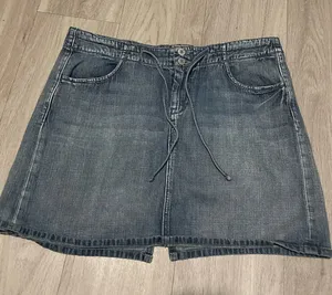 Old Navy Blue Drawstring A-Line Mini Skirt thumbnail 1