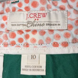 J Crew size 10 green cotton chinos summer shorts thumbnail 5