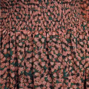 Lulus Floral Forever Print‎ Smocked Skater Dress in Green and Pink Size M thumbnail 4