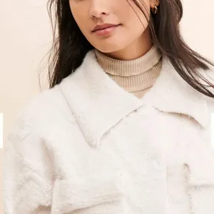 Anthropologie Flat White Knit Button-front Sweater Coat Jacket W1167 Sz M thumbnail 4