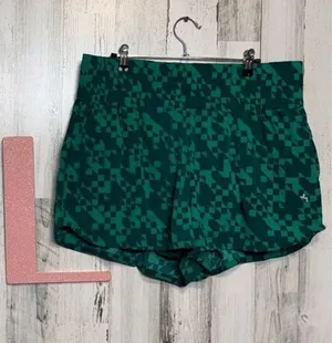 JoyLab Green Geometric Active Shorts Women’s XL High Waist Workout Running Short thumbnail 1