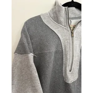 We The Free x Free People‎ Kassey Half Zip Sweatshirt Two Tone Gray Size Medium thumbnail 7