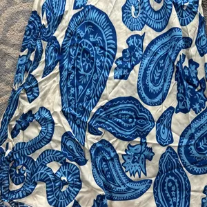 Verge Girl VRG GRL Satin Halter Maxi Dress Paisley White Blue 6 thumbnail 3