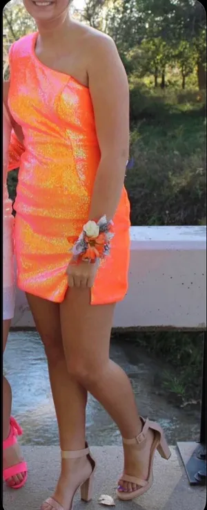 orange ashley lauren dress thumbnail 2