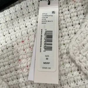 NWT Alice + Olivia ANDERSON CARDIGAN White Multi Roses M thumbnail 10