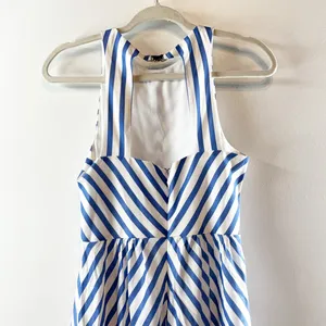 Tuckernuck Striped High Neck Sleeveless Portofino Midi Dress Blue White 4 thumbnail 5