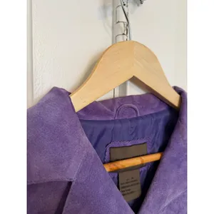 Vintage Brandon Thomas Purple Suede Leather Jacket Womens Medium VTG Blazer thumbnail 16