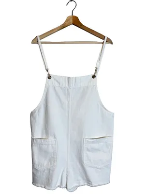 Show Me Your Mumu Trude Romper Women's Large Seashell White Denim Boho Festival thumbnail 5