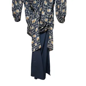 Club Monaco Tansa Dress in Deep Sapphire Blue Floral Metallic‎ Pattern Sz 2 thumbnail 14