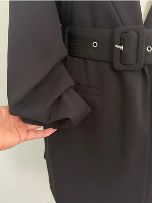 NEW BBJ Los Angeles Blazer Dress MEDIUM Black Belted Tailored Mini Blazer thumbnail 3