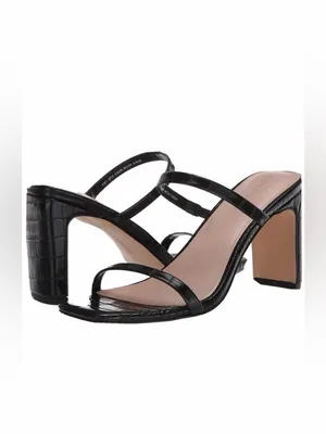 NWT The Drop Avery Square Toe‎ Two Strap Heeled Sandal Black Size 7.5 Workwear thumbnail 11