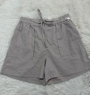 Women's Drawstring Shorts in Taupe Brown Size L thumbnail 1