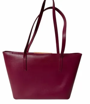 Ted Baker Burgundy Tote Bag Large Structured Shoulder Handbag thumbnail 1