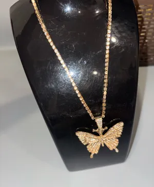 Gold Butterfly Pendant Necklace - Women's Jewelry thumbnail 1