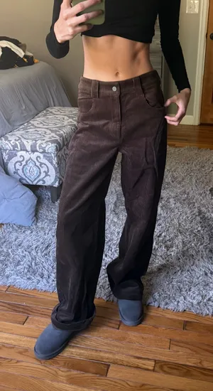 Finesse Brown Corduroy Pants thumbnail 1