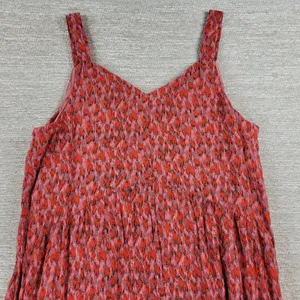 Joie Anthro Bondi Tiered Maxi Sundress Size M Red Ikat Spaghetti Strap Lined NWT thumbnail 13
