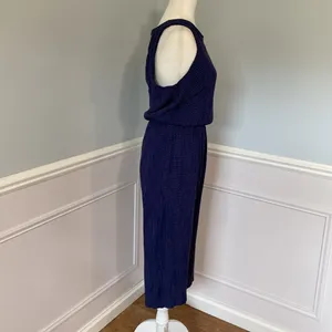 French Grey Jumpsuit Reagan Woven Polka Dot Cropped Sleeveless Size Large thumbnail 6