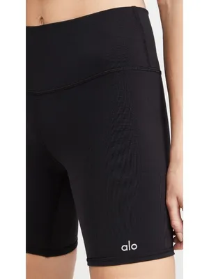 Alo Yoga High Waist Biker Shorts in Black Medium New Womens Leggings thumbnail 11