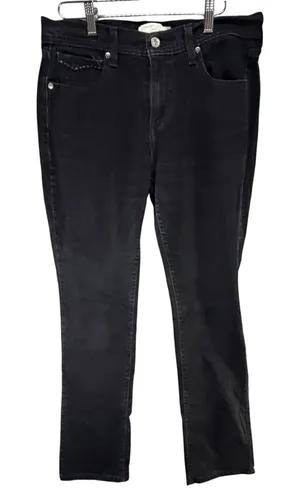Levis 505 Straight Leg Jeans Womens 10 Long Black‎ Mid Stretch Classic Timeless thumbnail 1