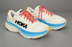 Hoka One One Bondi 8 Women’s Wide Sneakers Blanc De Blanc/Swim Day Size 7.5D thumbnail 1
