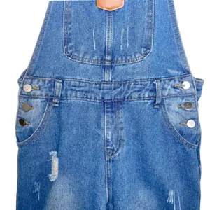 Vintage Y2K Straight Leg Distressed Medium Wash Denim Bib Jean Overalls Size S thumbnail 4