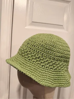 Handmade Crochet Bucket Hat 100% Cotton Lightweight Packable Festival Boho Beach thumbnail 2