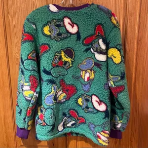 Disney Parks Donald Duck Sherpa‎ Fleece Pullover Crewneck Sweater Sweatshirt XS thumbnail 6