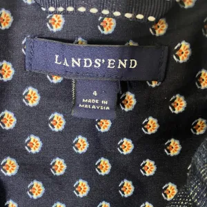 Vintage Inspired Lands’ End Women’s Size 4 Floral Accent Denim Utility Jacket thumbnail 9