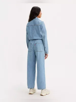 NWOT Levi's Iconic Jumpsuit Light Wash Blue XS Pockets thumbnail 4