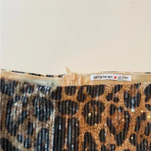 Lucy in the Sky Sequin Mini Skort in Cheetah Print thumbnail 3