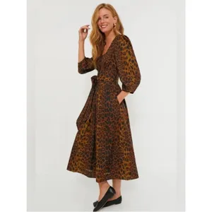 Tuckernuck Graciela Leopard Print Balloon Sleeve Midi Corset Dress 4 NWT $298 thumbnail 5