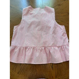 Unbranded Gingham Pajama Set Women Large Pink Bow Peplum Shorts Loungewear thumbnail 6