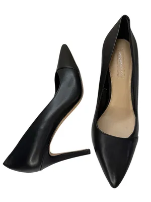 Antonio Melani Black Leather Pointed Toe Stiletto Pumps sz 10 thumbnail 1