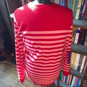 CAbi picnic red & pink striped M grandpa cardigan thumbnail 3
