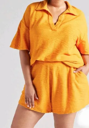 Anthropologie T.‎ La Orange Cotton Textured Short Set thumbnail 1