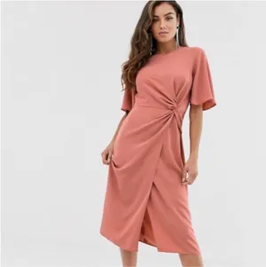 ASOS terracotta twist front dress thumbnail 2