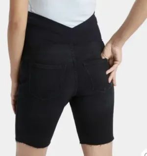Isabel Maternity by Ingrid & Isabel Over Belly Bermuda Maternity Jean Shorts thumbnail 2