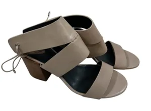 Rebecca Minkoff Nude Leather Block Heel Lace Up Sandals Beige Womens‎ 7.5 M thumbnail 1