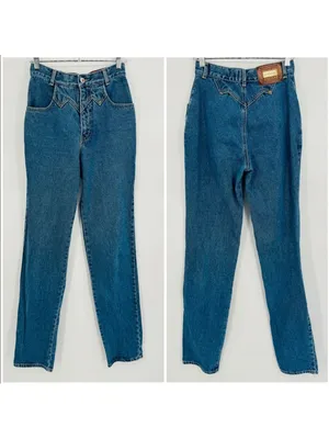 90’s Lawman Western High Rise Blue Jeans Size 6 Tall thumbnail 2