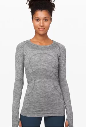 Lululemon Swiftly Tech Long Sleeve Crew size 6 in grey thumbnail 1