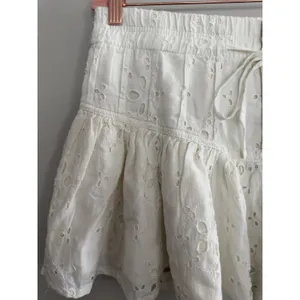 Free People Roselle Eyelet Mini Skirt Ivory‎ Button Front Drawstring Women's Med thumbnail 5