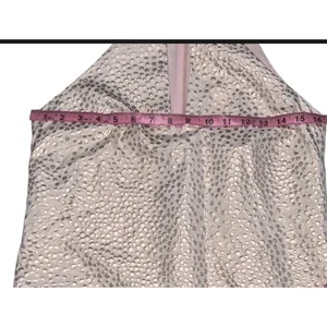 Amanda Uprichard Sleeveless Halter Dress Pink‎ Rose Gold Polka Dots sz S Small thumbnail 6