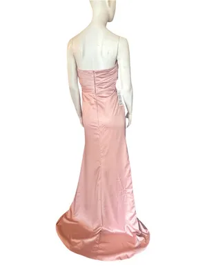 Chicsew Lauren Strapless Satin Gown Dusty Rose Size 10 NWT thumbnail 4