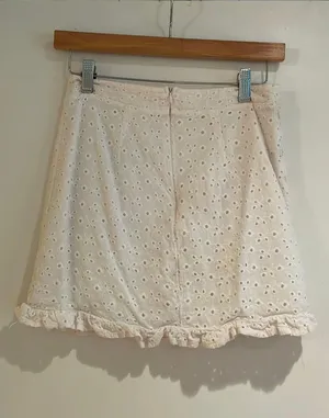 White Floral Mini Skirt thumbnail 3