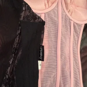 Fredericks of Hollywood Black Lace Corset Bustier Top Y2K Coquette Sheer Mesh Size 32 thumbnail 6