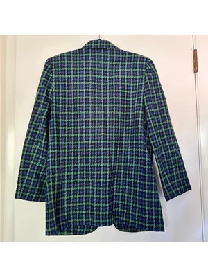 Vintage College Town Plaid Houndstooth Wool Blazer Womens 5/6 Medium Academia thumbnail 5